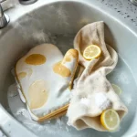 Фото по теме: Чем отстирать кухонные прихватки и полотенца от застарелого жира